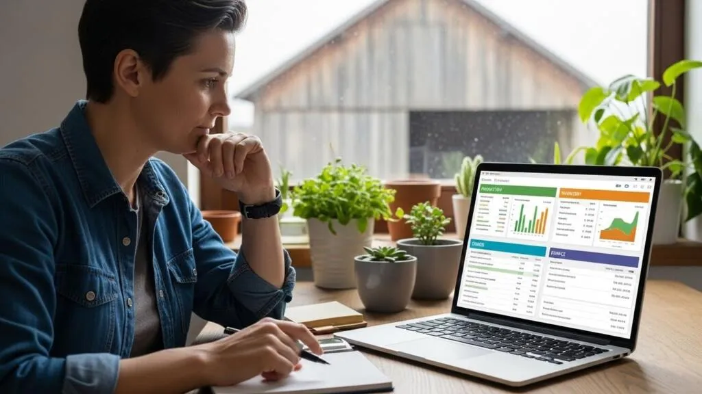 Painel de um software de automação de processos no agro conectando produção, estoque e pedidos num único sistema